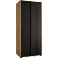MEBLE KRYSPOL Davos 6 Schrank, zwei Türen - 235,2x120x60 cm - Artisan Schwarz Schwarz
