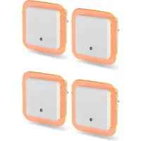 Northpoint LED Nachtlicht Bernsteinweißes Licht 2er-Set (1500-1800K) 4 Stk. Eckig mit 2 USB Anschlüssen