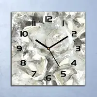 Coloray Wanduhr Echt-Glas-Küchenuhr Rosen Gartenpflanzen Quarz 30x30 Deko Bilder