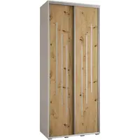 MEBLE KRYSPOL Davos 8 Schrank, zwei Türen - 235,2x100x45 cm - Weiß Artisan Silber