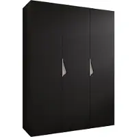 MEBLE KRYSPOL Schrank 150x202x52 cm mit Kleiderstange, 3xTür, SANDI, Schwarz, Griff Kaschmir