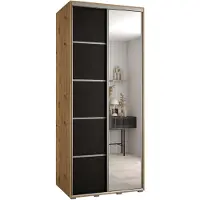 MEBLE KRYSPOL Davos 5 Schrank, zwei Türen - 235,2x120x60 cm - Artisan Schwarz Silber