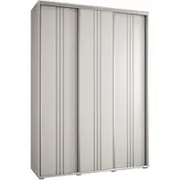 MEBLE KRYSPOL Davos 6 Schrank, drei Türen - 235,2x170x45 cm - Weiß Weiß Silber