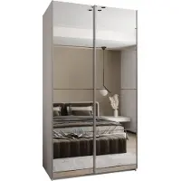 MEBLE KRYSPOL LUX 2 Schrank - 245,5x130x64cm - Weiß, Artisan, Silber