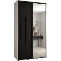 MEBLE KRYSPOL Davos 13 Schrank, zwei Türen - 235,2x130x60 cm - Weiß Schwarz Schwarz