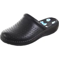 Alb Trade Damen Classic Clogs Pantoletten Hausschuhe Schwarz Gr. 36