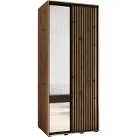 MEBLE KRYSPOL Lanko 2 Schrank mit 2 Schiebetüren - 235,2x110x60 cm - Artisan Artisan Schwarz