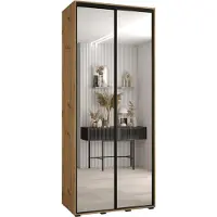 MEBLE KRYSPOL Davos 2 Schrank, zwei Türen - 235,2x110x60 cm - Artisan Artisan Schwarz