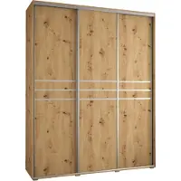 MEBLE KRYSPOL Davos 10 Schrank, drei Türen - 235,2x190x45 cm - Artisan Artisan Silber