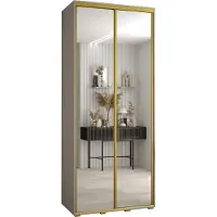 MEBLE KRYSPOL Kryspol Dakota 2 Schrank, zwei Türen - 235,2x100x60cm - Kaschmir Gold