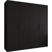 MEBLE KRYSPOL , Kleiderschrank, Schrank 200 cmx202x52, Schwarz, Schwarz