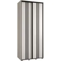 MEBLE KRYSPOL Davos 6 Schrank, zwei Türen - 235,2x110x45 cm - Weiß Weiß Schwarz