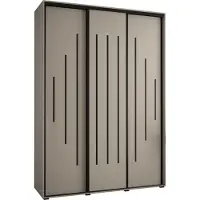 MEBLE KRYSPOL Kryspol Dakota 12 Schrank, drei Türen - 235,2x180x45cm - Kaschmir Schwarz