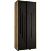 MEBLE KRYSPOL Davos 8 Schrank, zwei Türen - 235,2x120x45 cm - Artisan Schwarz Schwarz