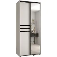 MEBLE KRYSPOL Davos 11 Schrank, zwei Türen - 235,2x120x60 cm - Weiß Weiß Schwarz