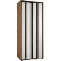 MEBLE KRYSPOL Davos 6 Schrank, zwei Türen - 235,2x100x45 cm - Artisan Weiß Schwarz