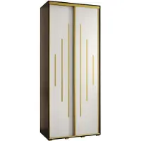 MEBLE KRYSPOL Davos 12 Schrank, zwei Türen - 235,2x110x45 cm - Schwarz Weiß Gold