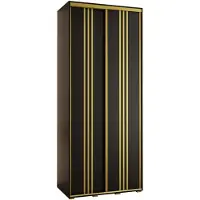 MEBLE KRYSPOL Davos 6 Schrank, zwei Türen - 235,2x120x45 cm - Schwarz Schwarz Gold