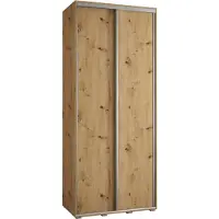 MEBLE KRYSPOL Davos 1 Schrank, zwei Türen - 235,2x110x60 cm - Artisan Artisan Silber