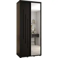 MEBLE KRYSPOL Davos 9 Schrank, zwei Türen - 235,2x120x45 cm - Schwarz Schwarz Schwarz