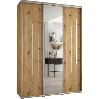 MEBLE KRYSPOL Davos 9 Schrank, drei Türen - 235,2x180x45 cm - Artisan Artisan Silber