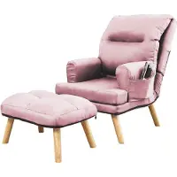 MargaretHadas24 Liegesessel Sessel Relaxsessel Memo mit Fußhocker Rückenlehne 5-stufig einstellbar Farbe: Amor Velvet 4308 – rosa