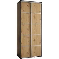 MEBLE KRYSPOL Davos 4 Schrank, zwei Türen - 235,2x110x45 cm - Schwarz Artisan Silber