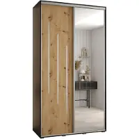 MEBLE KRYSPOL Davos 9 Schrank, zwei Türen - 235,2x140x60 cm - Schwarz Artisan Silber
