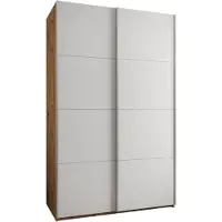 MEBLE KRYSPOL LUX 1 Kleiderschrank - 245,5x150x64cm - Artisan, Weiß, Silber
