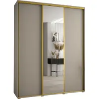 MEBLE KRYSPOL Kryspol Dakota 3 Schrank, drei Türen - 235,2x200x60cm - Kaschmir Gold