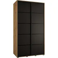 MEBLE KRYSPOL Davos 4 Schrank, zwei Türen - 235,2x130x60 cm - Artisan Schwarz Schwarz