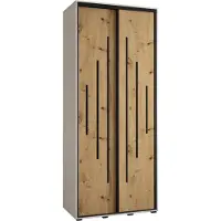 MEBLE KRYSPOL Davos 12 Schrank, zwei Türen - 235,2x120x60 cm - Weiß Artisan Schwarz