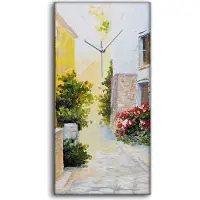 Coloray Wandbild Leinwand Bilder Wanduhr Quarz 30x60 Bild Italienische Straße farbenfroh - weiße Hände