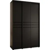 MEBLE KRYSPOL Davos 10 Schrank, drei Türen - 235,2x150x60 cm - Schwarz Schwarz Schwarz