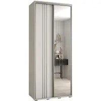 MEBLE KRYSPOL Davos 7 Schrank, zwei Türen - 235,2x110x60 cm - Weiß Weiß Silber