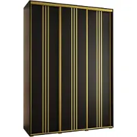 MEBLE KRYSPOL Davos 6 Schrank, drei Türen - 235,2x180x45 cm - Schwarz Schwarz Gold