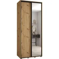 MEBLE KRYSPOL Cannes 3 Schrank mit 3 Schiebetüren - 205,2x150x45 cm - Schwarz Weiß Silber