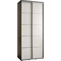 MEBLE KRYSPOL Davos 4 Schrank, zwei Türen - 235,2x110x45 cm - Schwarz Weiß Silber