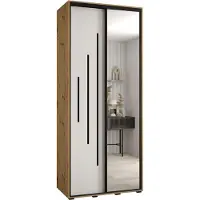 MEBLE KRYSPOL Davos 13 Schrank, zwei Türen - 235,2x120x60 cm - Artisan Weiß Schwarz