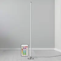 Northpoint LED Stehlampe Ecklampe mit Fernbedienung integriertem Soundsensor digitale RGBs + Warmweiß Farbeffekte Grau