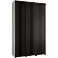 MEBLE KRYSPOL Davos 6 Schrank, drei Türen - 235,2x150x45 cm - Weiß Schwarz Schwarz