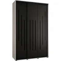 MEBLE KRYSPOL Davos 8 Schrank, drei Türen - 235,2x150x60 cm - Weiß Schwarz Schwarz