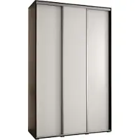 MEBLE KRYSPOL Davos 1 Schrank, drei Türen - 235,2x150x45 cm - Schwarz Weiß Silber