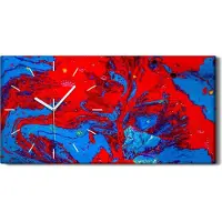 Coloray Wohnzimmer-Bild Leinwand Uhr Geräuschlos 60x30 Malerei Abstrakte Kunst - weiße Hände
