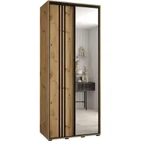 MEBLE KRYSPOL Davos 7 Schrank, zwei Türen - 235,2x110x60 cm - Artisan Artisan Schwarz