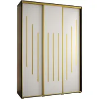 MEBLE KRYSPOL Davos 8 Schrank, drei Türen - 235,2x170x45 cm - Schwarz Weiß Gold