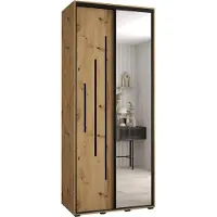 MEBLE KRYSPOL Cannes 13 Schrank mit 2 Schiebetüren - 205,2x110x45 cm - Artisan Artisan Schwarz