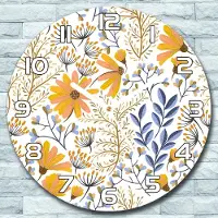 Coloray Wanduhr aus Glas Rund fi 30 Böhmische Blume Quarz Deko Schlafzimmer Büro