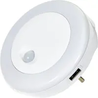 Northpoint 2x LED Steckdosennachtlicht Bewegungsmelder 2x USB Eingang warmweiß RGB