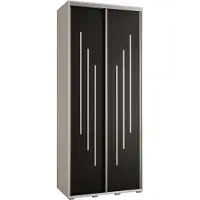 MEBLE KRYSPOL Davos 8 Schrank, zwei Türen - 235,2x110x45 cm - Weiß Schwarz Silber